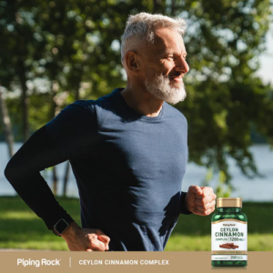 Flacone Piping Rock Super Ginseng Complex con pappa reale, 100 capsule a rilascio rapido per supporto energia e vitalità.