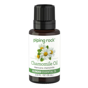 Flacone di olio essenziale di camomilla Piping Rock (Matricaria chamomilla), 15 ml, miscela per aromaterapia e uso topico.