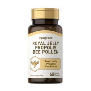 Flacone Piping Rock Royal Jelly Propolis Bee Pollen, integratore con pappa reale, propoli e polline d’ape, 60 compresse rivestite.