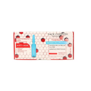 Confezione di fiale viso Face Complex Therapy con acido ialuronico, trattamento anti-age monodose effetto lifting.