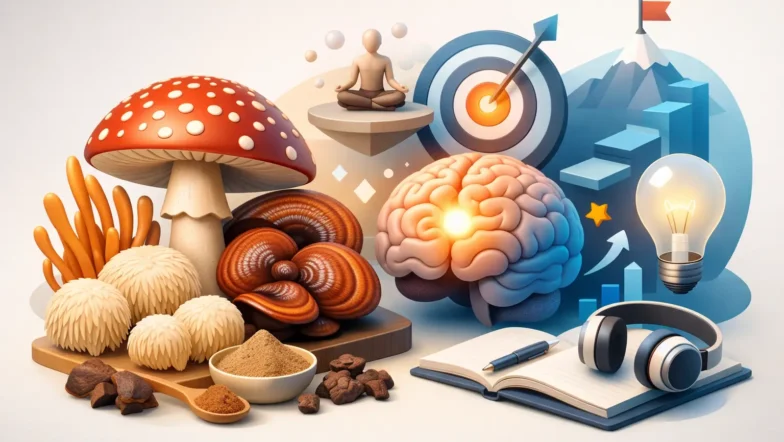 Funghi funzionali per concentrazione e focus