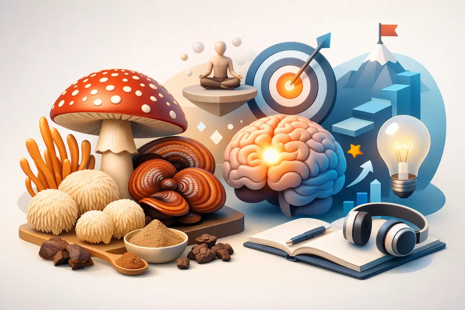 Funghi funzionali per concentrazione e focus