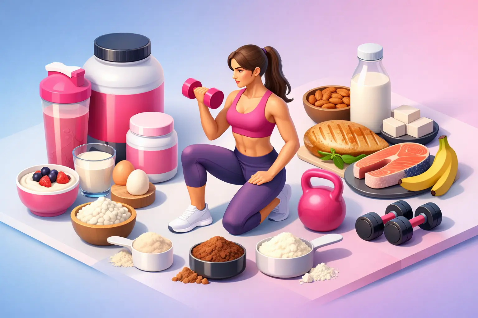 Proteine per massa muscolare donna, quali scegliere