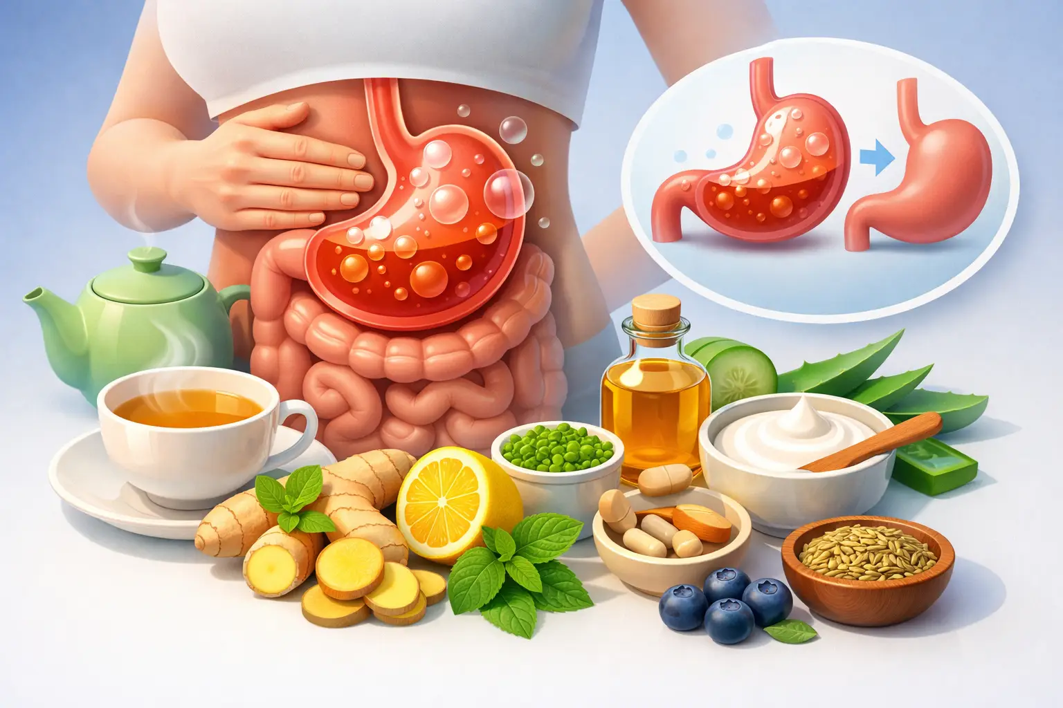 Rimedi naturali per stomaco gonfio dopo pasti