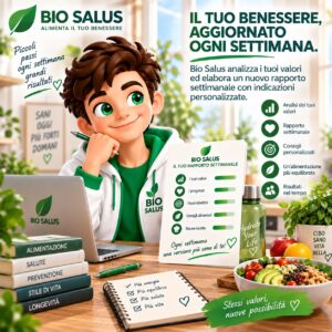 Bio Salus analizza i tuoi valori e aggiorna ogni settimana il rapporto personale con consigli alimentari personalizzati