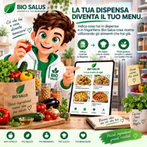 Bio Salus utilizza gli alimenti presenti in dispensa e frigorifero per suggerire ricette personalizzate, semplici e salutari