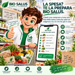 Bio Salus crea una lista della spesa personalizzata in base alle tue esigenze e agli alimenti che hai già in casa