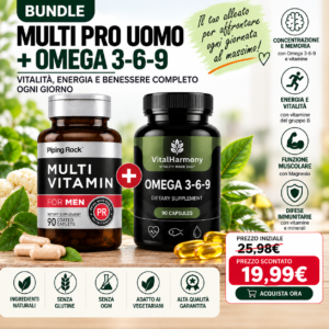 Bundle Multi Vitamin Uomo e Omega 3-6-9, 90 capsule, in offerta da 25,98 € a 19,99 € su Introsalus.