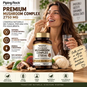 Piping Rock Premium Mushroom Complex 2750 mg – complesso di funghi 150 capsule