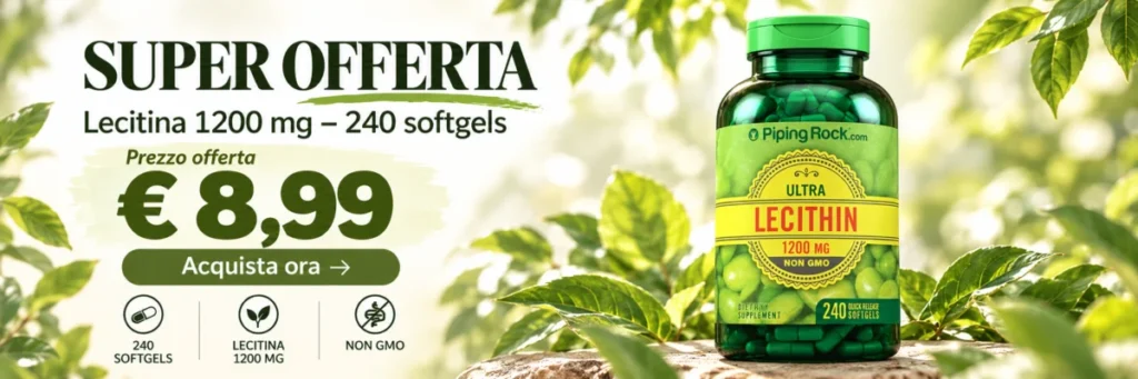 Super offerta Lecitina 1200 mg PipingRock da 240 softgels al prezzo di € 8,99